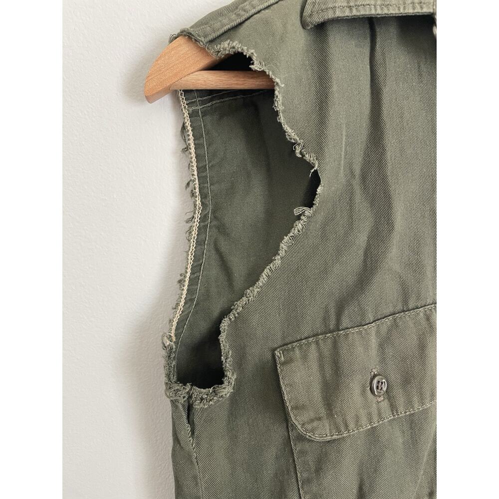 Vtg DSNY Department Of Sanitation Uniform Vest Cutoff Shirt New York City - Picture 4 of 12